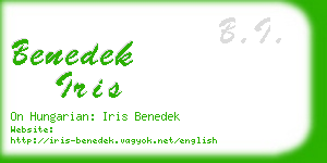 benedek iris business card